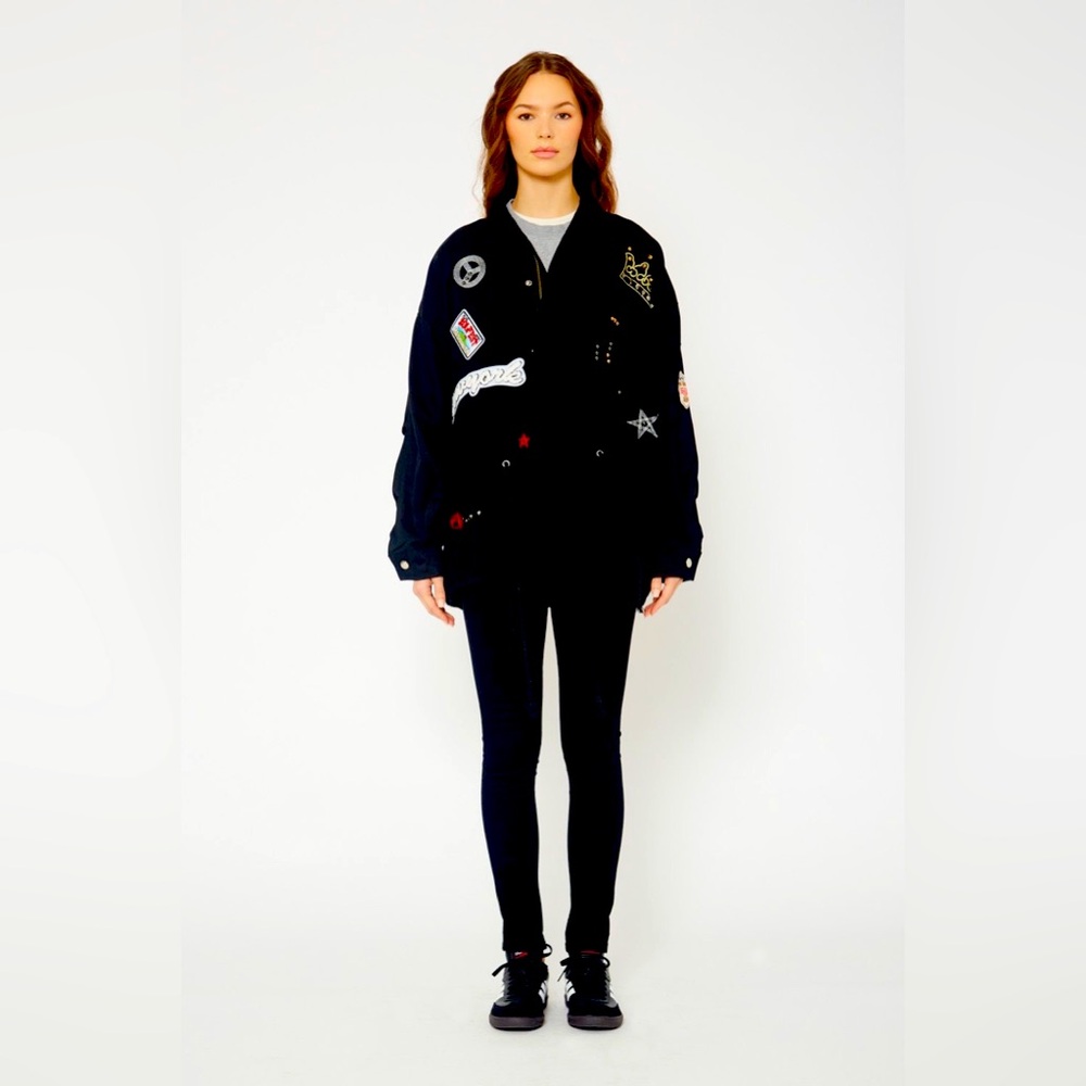 Queen Army Studded Trim Utility Jacket
